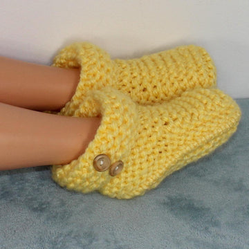 Ladies Super Chunky 2 Button Cuff Slipper Boots