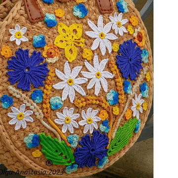 Bright summer bag with cornflowers