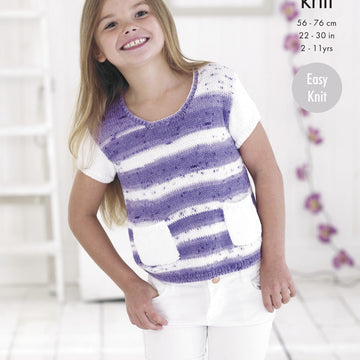Girls' Tops in King Cole Cottonsoft Crush & Cottonsoft DK - 4771 - Downloadable PDF