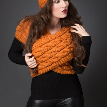 Pullover Cable Vest Wrap