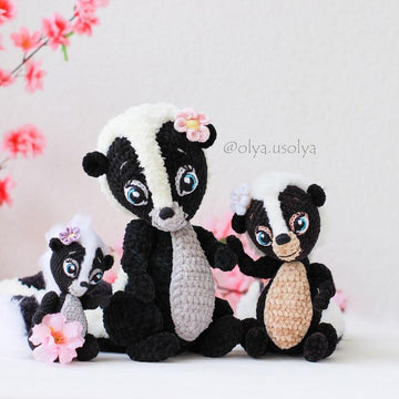 Skunk pattern + flower (PDF + 9 videos)