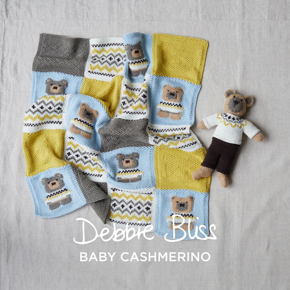 Eddie Teddy Blanket & Bear - Knitting Pattern for Babies in Debbie Bliss Baby Cashmerino