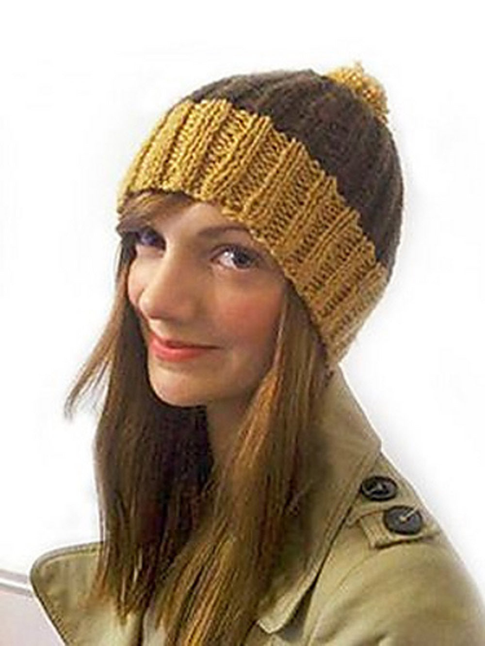 Ribbed Bobble Hat in Debbie Bliss Blue Faced Leicester Aran