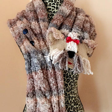 Shih Tzu-Yorkie Dog Cowl Scarf
