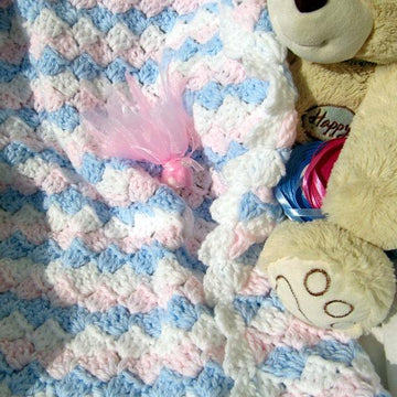Chunky Crochet Baby Blanket "Boy or Girl" Easy Tutorial