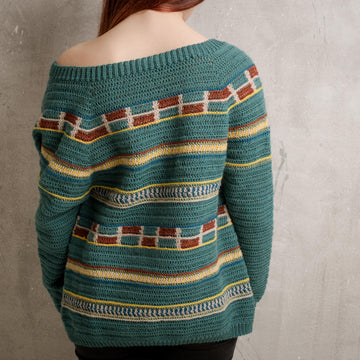 Izma Cardigan Crochet PATTERN with Colorwork Motifs, Two Video Tutorials Included, UK terms