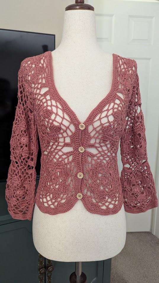 Rosewood Petals Crochet Blouse