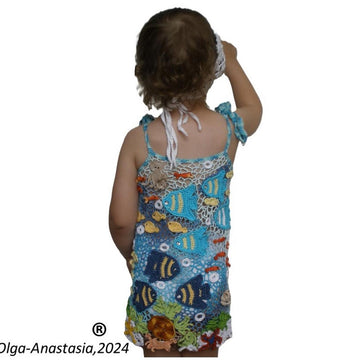 Crochet lace tunic for girls