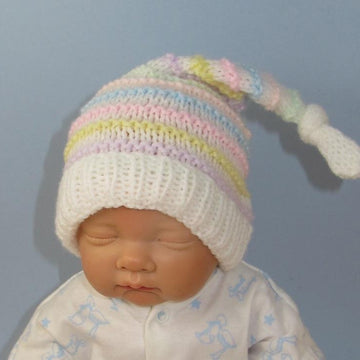 Baby Candy Stripe Topknot Pixie Hat
