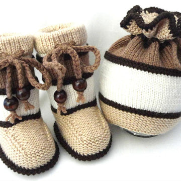 Knitting Baby Set Baby Girl Hat and Booties by Elena Mitchell