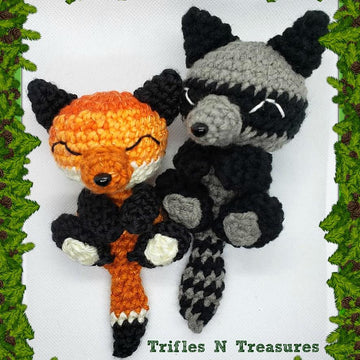 Napping Nature~Fox & Raccoon