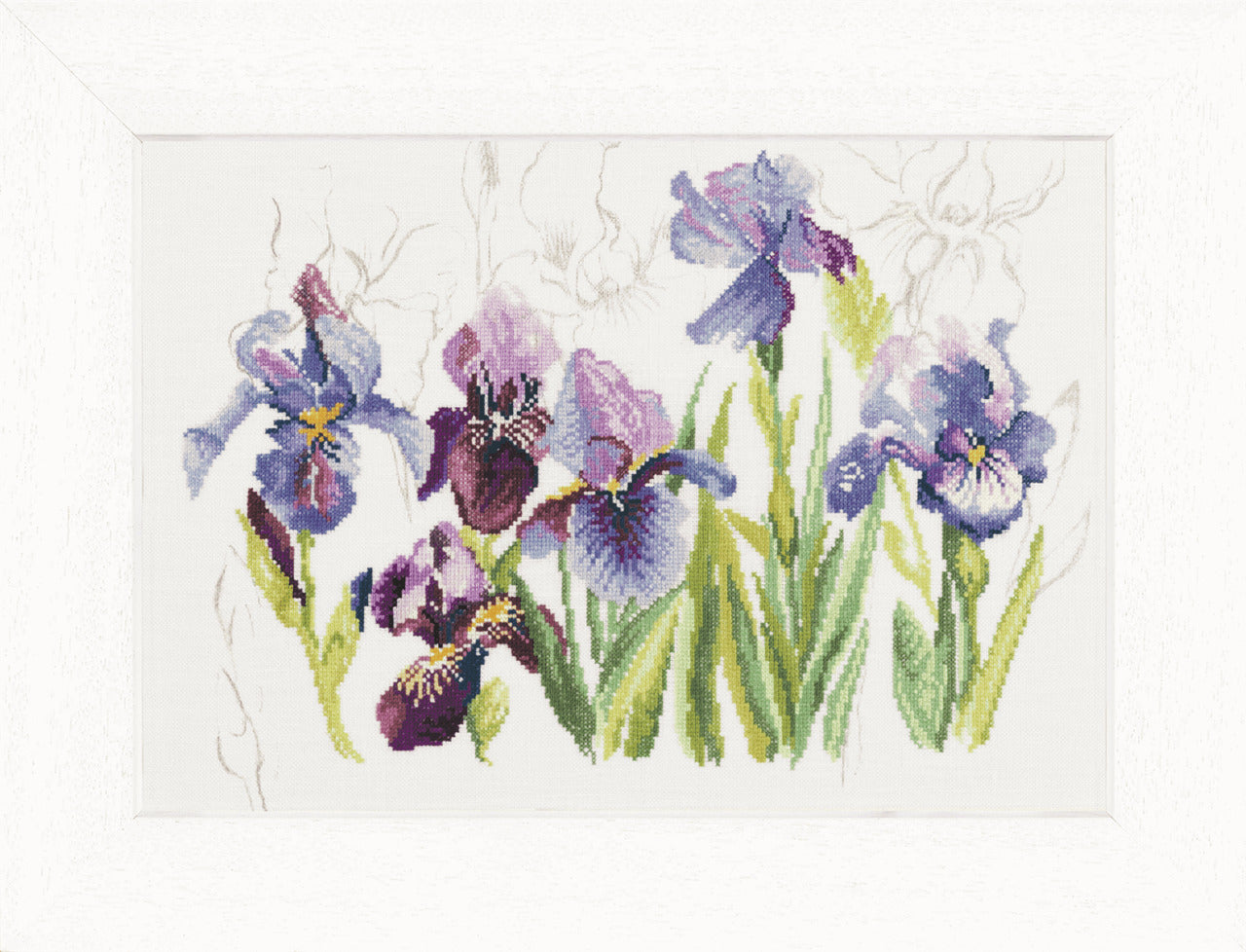 Lanarte Blue Flowers - Irisses Counted Cross Stitch Kit - 40 x 28 cm