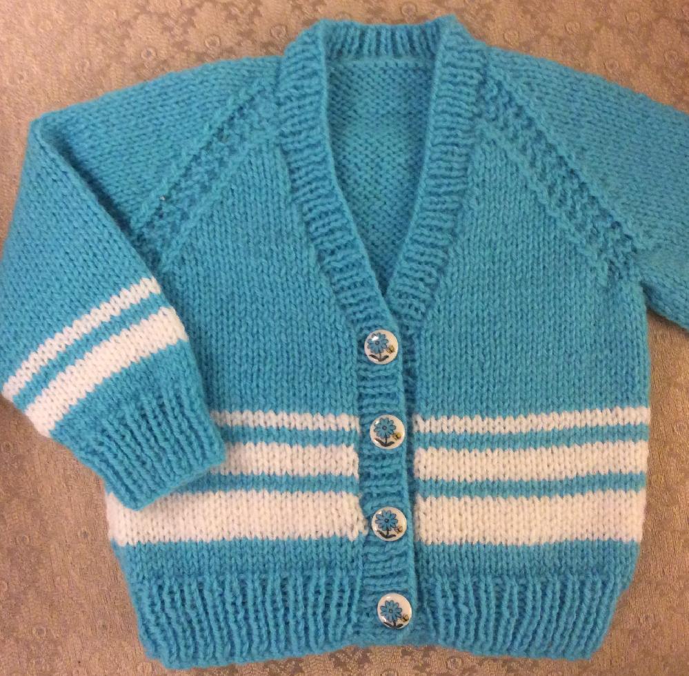 Vee Neck Cardigan in 2 sizes for a boy or girl