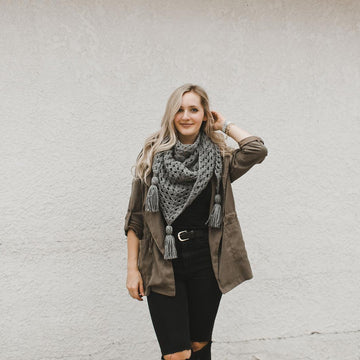 Granny Cluster Triangle Scarf
