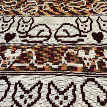 Whimsical Kitty Blanket - Overlay Mosaic Crochet