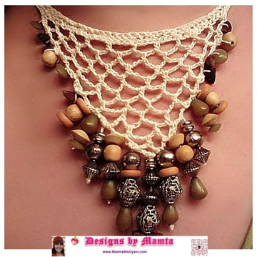 Crochet Necklace Pattern Beaded Lace Jewelry