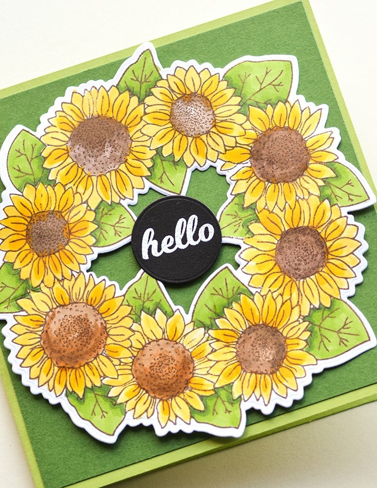 Memory Box Clear Stamps - Sunflower Wreath