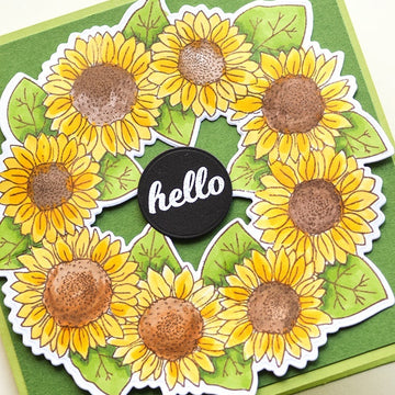 Memory Box Clear Stamps - Sunflower Wreath
