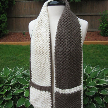 Hot Chocolate and Vanilla Swirl Hat and Scarf Set