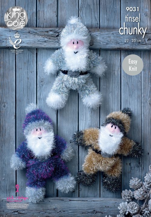Christmas Santas in King Cole Tinsel Chunky - 9031 - Leaflet