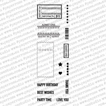 Paper Rose Clear Stamps 2"X6" - Ticket Creator