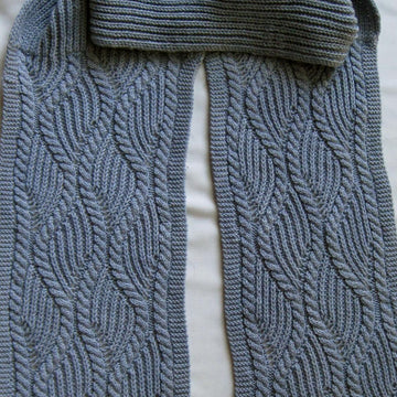Brioche and Traveling Cable Turtleneck Scarf