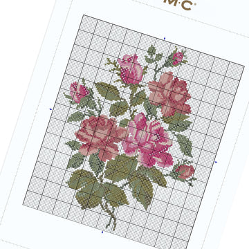 Pink Roses Bouquet in DMC - PAT0678 -  Downloadable PDF