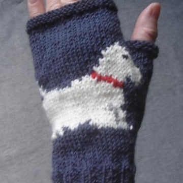 Scottie Dog fingerless gloves