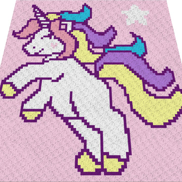 Magic Star Unicorn C2C Graph - Written Pattern