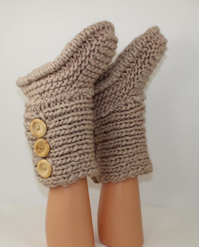 3 Button Childrens Slipper Boots