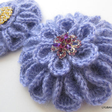 Mohair Brooch Unique Large Flower 3D Tutorial