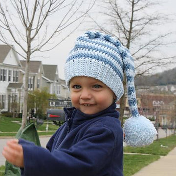 Crocheted Stocking Hat with Ribbed Edge