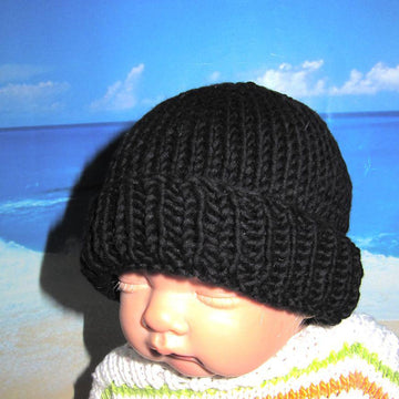 Baby Black Beanie