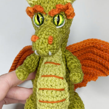 Gustav the Dragon crochet pattern, amigurumi dragon pattern