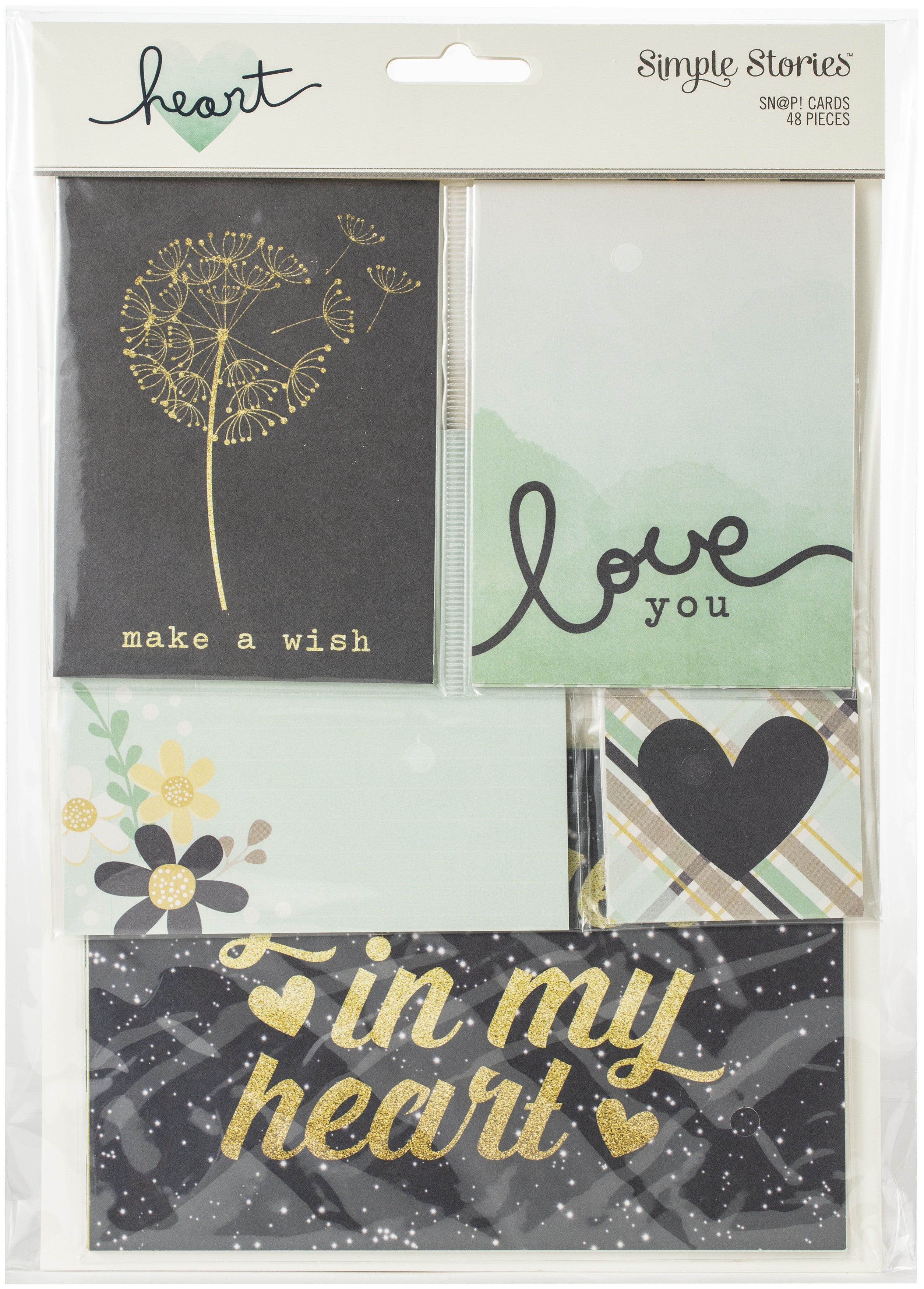 Simple Stories Sn@p! Card Pack 48/Pkg - Heart