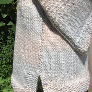 Chunky Raglan Overtop with Staggered Side Slits & Collar