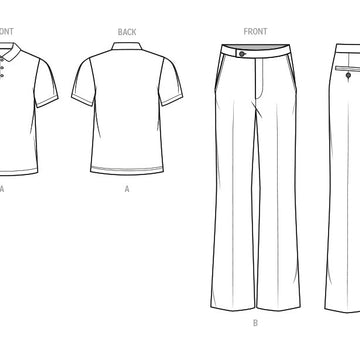 Know Me Men's Polo Shirt and Pants ME2035 - Sewing Pattern