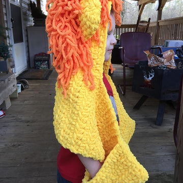 Lion hooded scarf