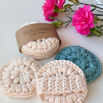 Crochet facial scrubbies