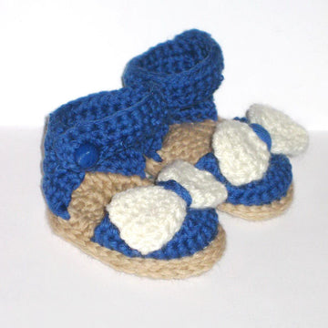 Blue sandals with bow
