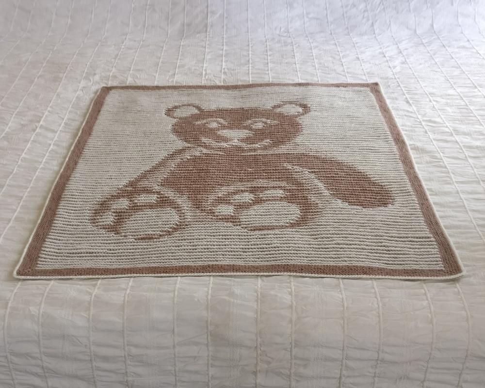 Teddy Bear Illusion Blanket and Cushion