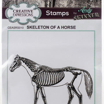 Creative Expressions Rubber Stamp By Andy Skinner - Skeleton Of A Horse