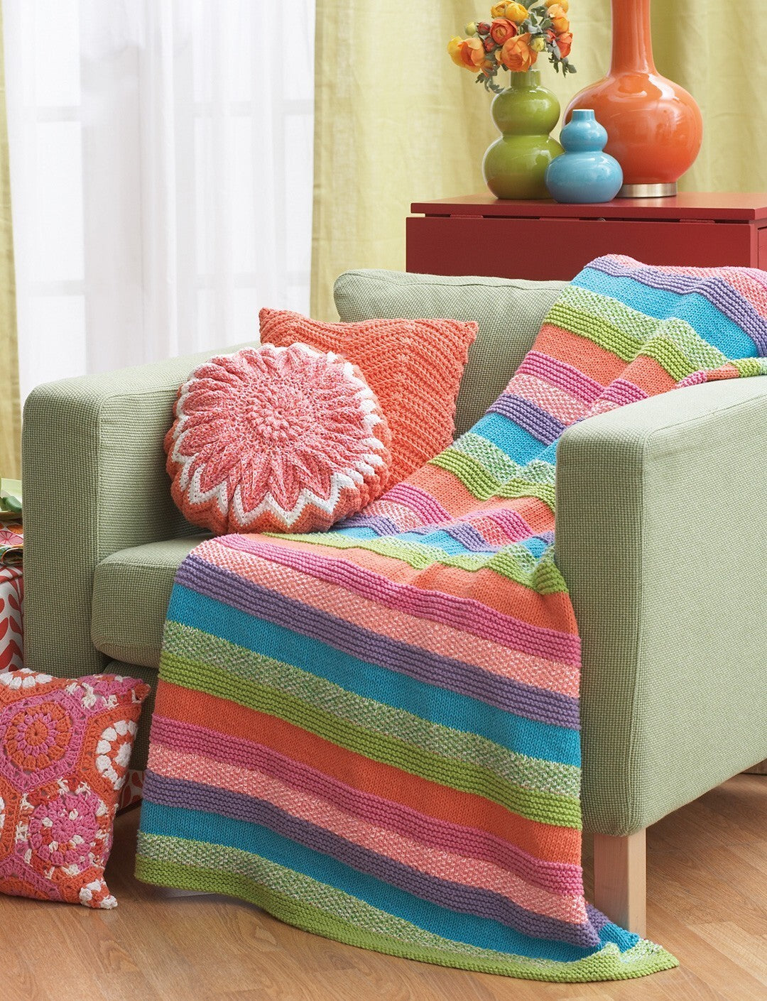 Striped Blanket in Lily Sugar 'n Cream Twists