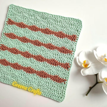 "Waves" Washcloth or Dishcloth - Easy Crochet Pattern for Beginners