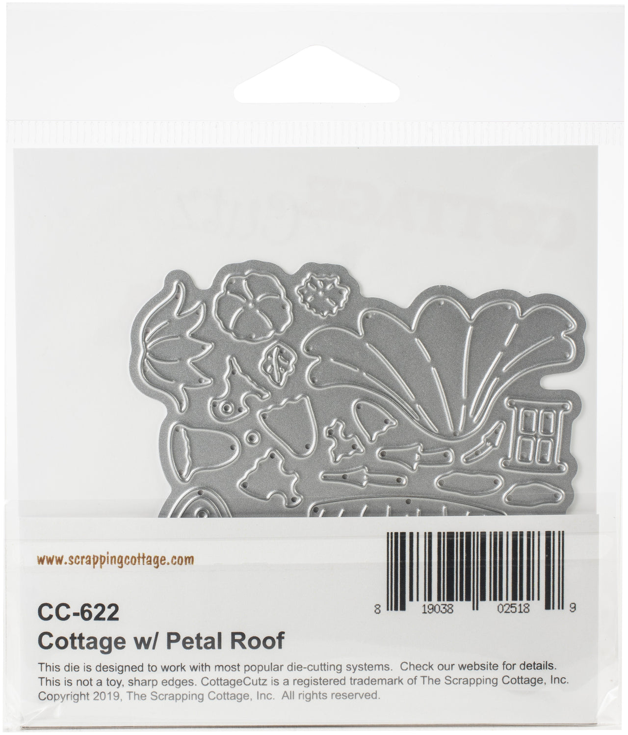 CottageCutz Dies - Cottage W/Petal Roof 2.8"X2.8"