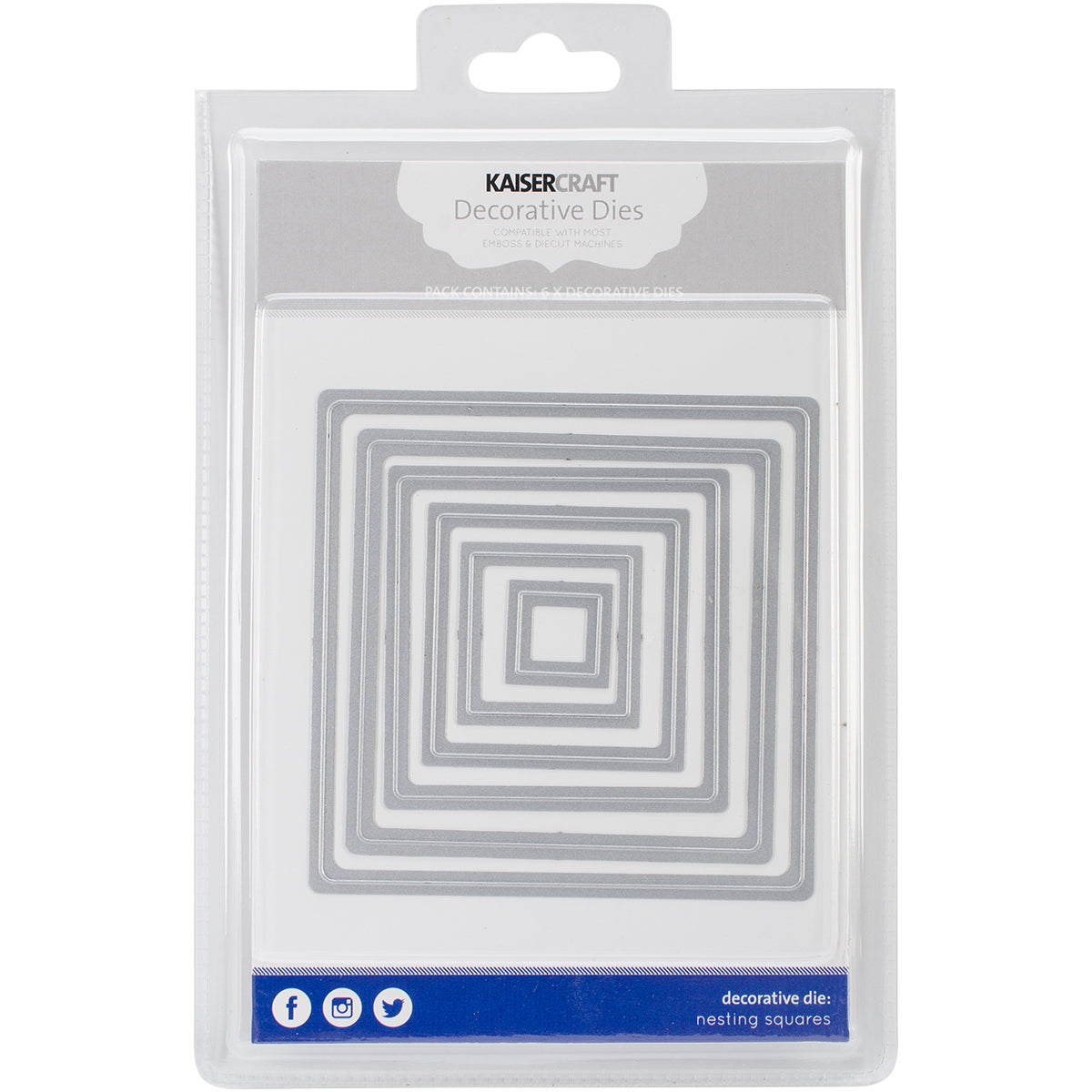 Kaisercraft Nesting Dies 6/Pkg - Squares .75"X.75" To 4.25"X4.25"
