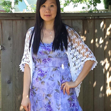 Geometric Open Lace Crochet Shrug