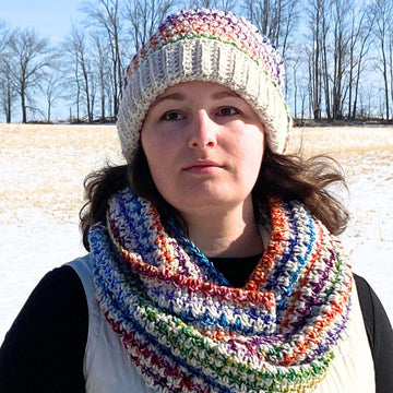 Frost Blossom Infinity Scarf