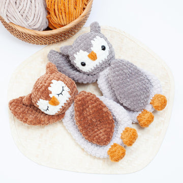 Crochet owl snuggler pattern, Owl lovey