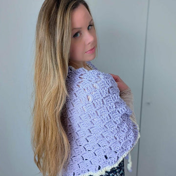 Crochet Lavender Flower Shawl Pattern